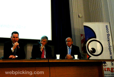 Adrian Herz, director del Departamento de Ingenieria Industrial, rector José Luis Roces y Jorge Tesler director del Centro de Logística Integrada y Organización del ITBA