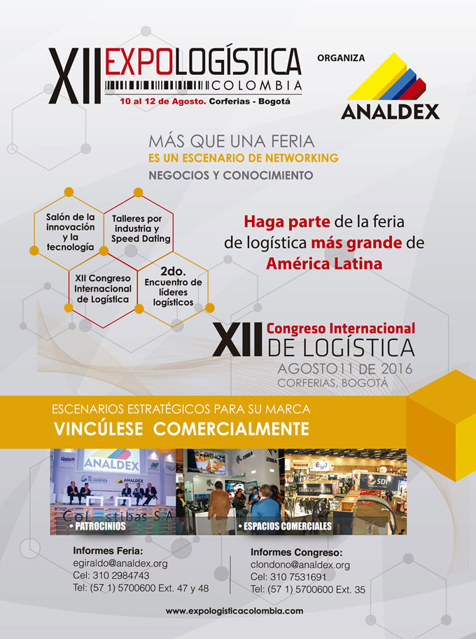 Expologistica Colombia - 10 al 12 de Agosto - Corferias - Bogotá